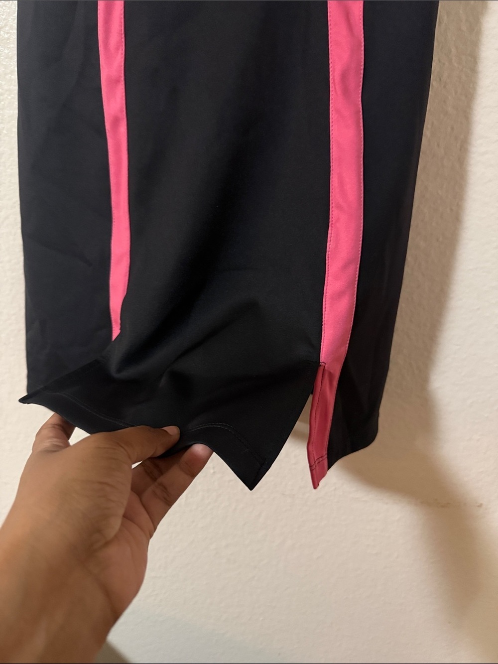 Beach Riot Black Mini shorts tennis Dress with Pink Vertical Stripes Sz XS - Picture 3 of 9